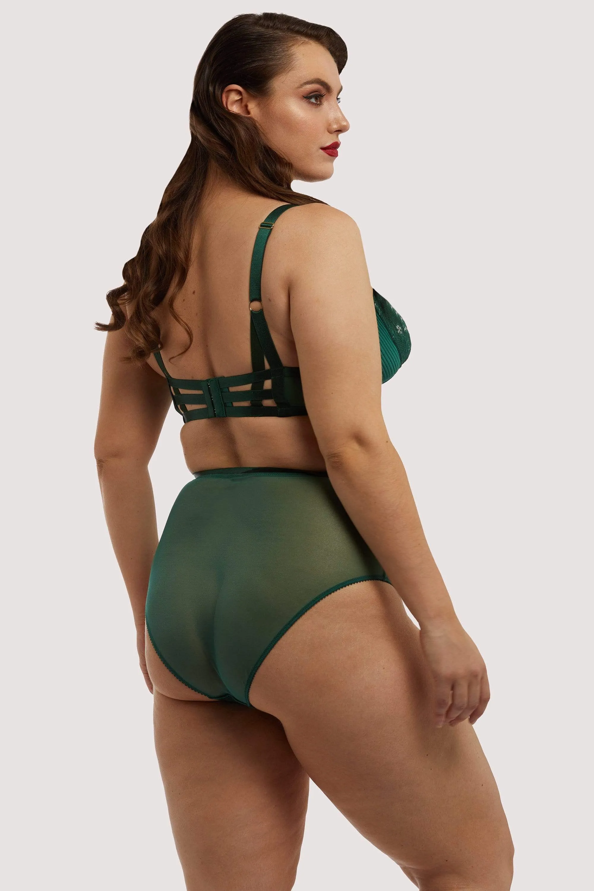 Madame X Plunge Bottle Green Curve Bra