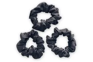 Mayfairsilk Charcoal Silk Scrunchies Set