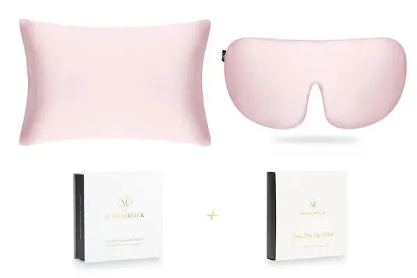 MayfairSilk Precious Pink Silk Sleep Gift Set