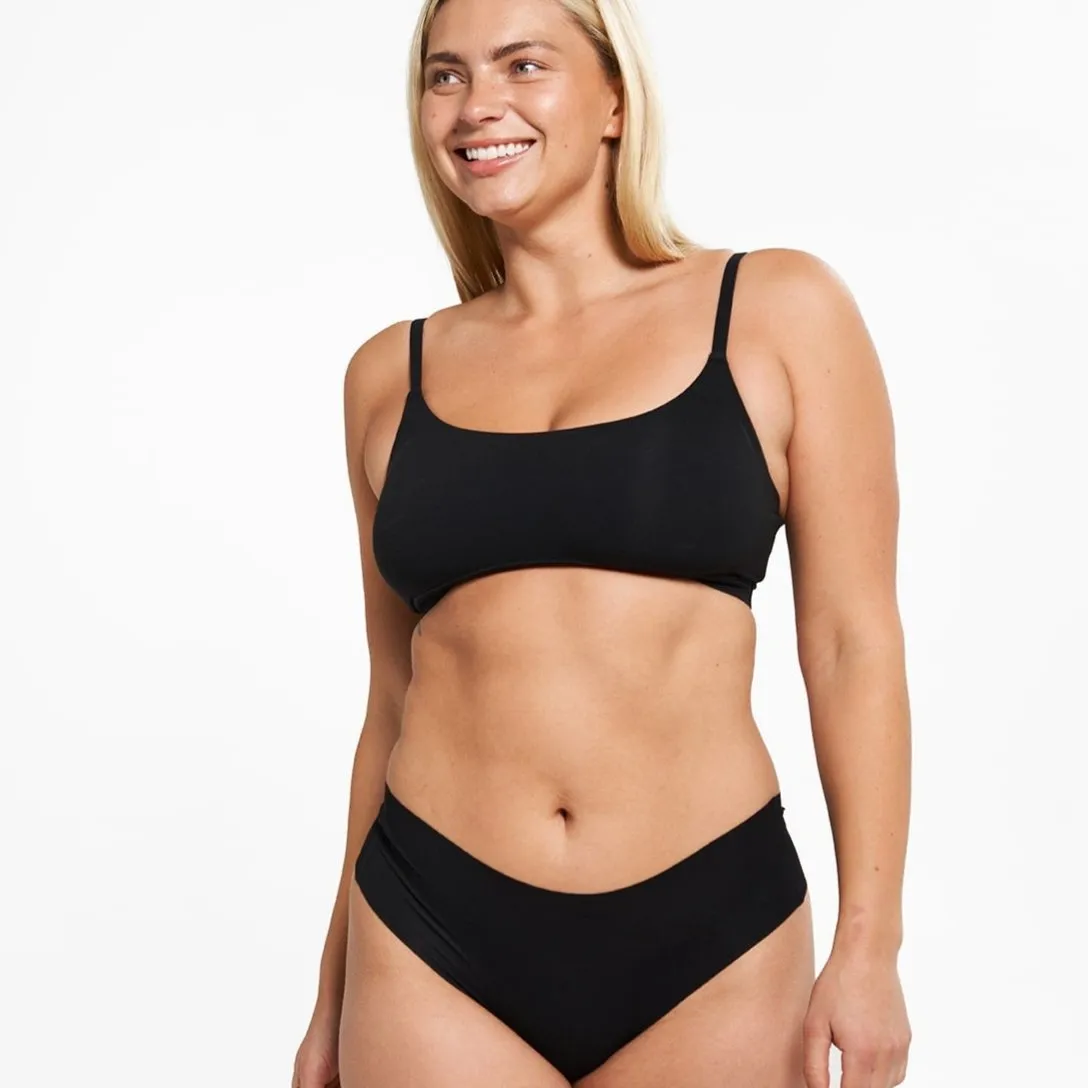 Mid-Rise Thong - Seamless Eco 2.0 - Black