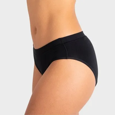 New - Saalt Heavy Absorbency Briefs Super Soft Modal Comfort Leak Proof Period Underwear - Volcanic Black - S