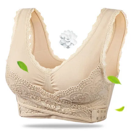 OCW Front Closure Bra Breathable Seamless Wireless Lace