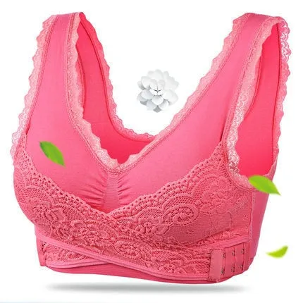 OCW Front Closure Bra Breathable Seamless Wireless Lace