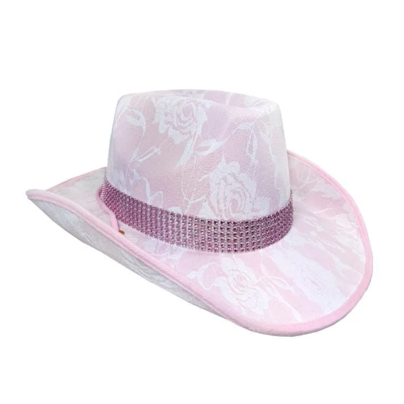 Pink Lacy Festival Cowgirl Hat