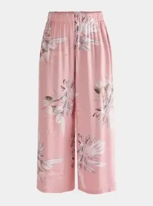 Pink, White and Green Floral Pyjama Trousers