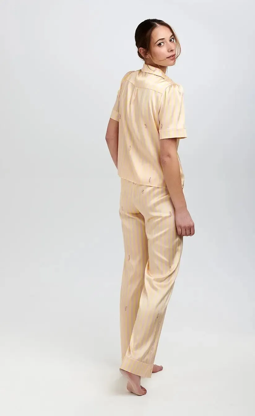 Poppy Lemonade Stripe Silk Trouser