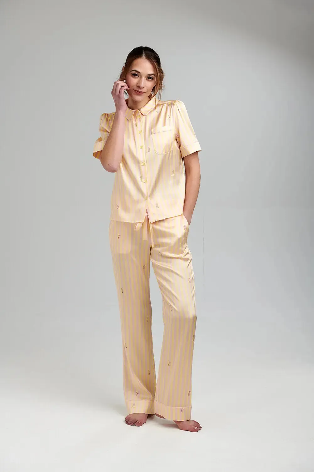 Poppy Lemonade Stripe Silk Trouser