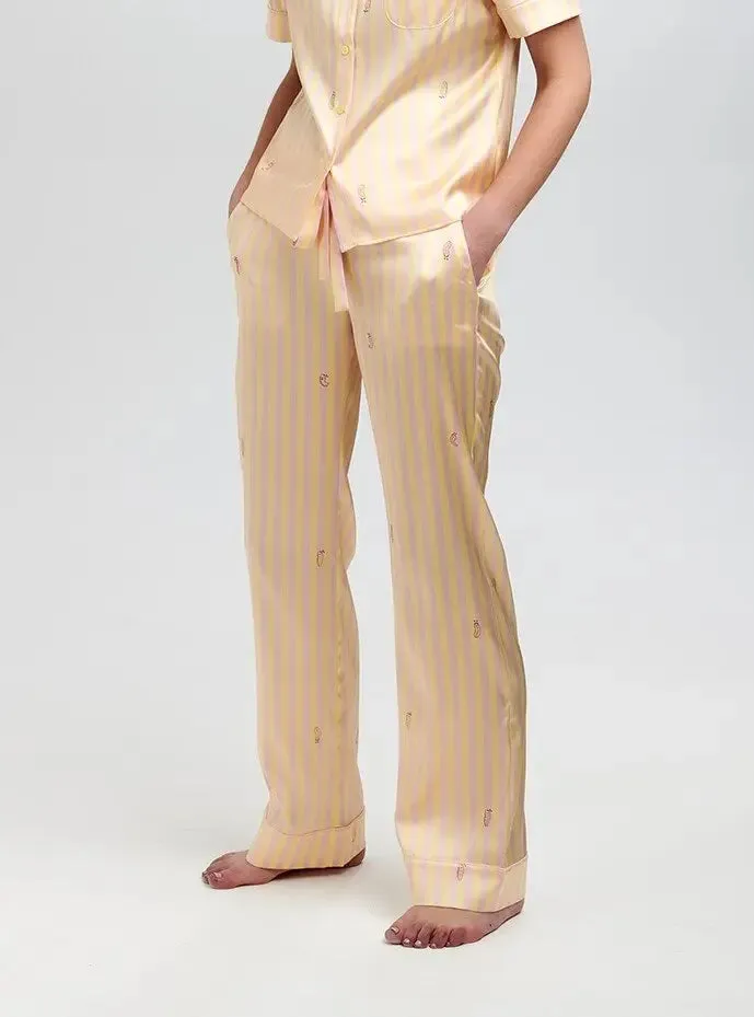 Poppy Lemonade Stripe Silk Trouser