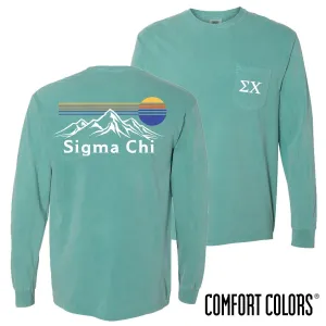 Sigma Chi Retro Mountain Comfort Colors Tee