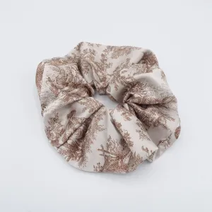 silk satin scrunchies, plant print scrunchies for women