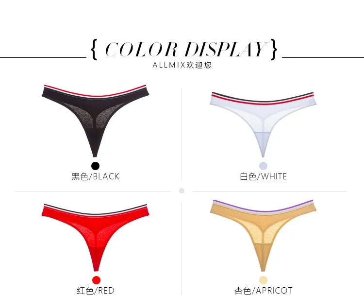 Simple Design Sporty Style Panties Thongs Seamless Briefs Lingerie G String Underwear