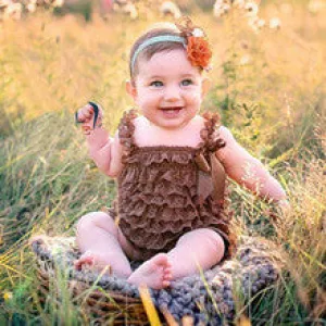 Strapless Brown Lace Romper