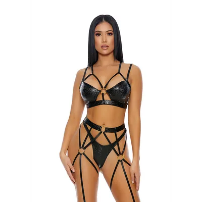 That's My Spot Cheetah Print Lingerie Set - XL - Black