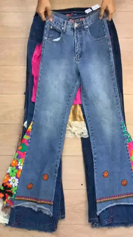 Vibrant silk camis with unique jeans set Y2K 2024(RX-415)