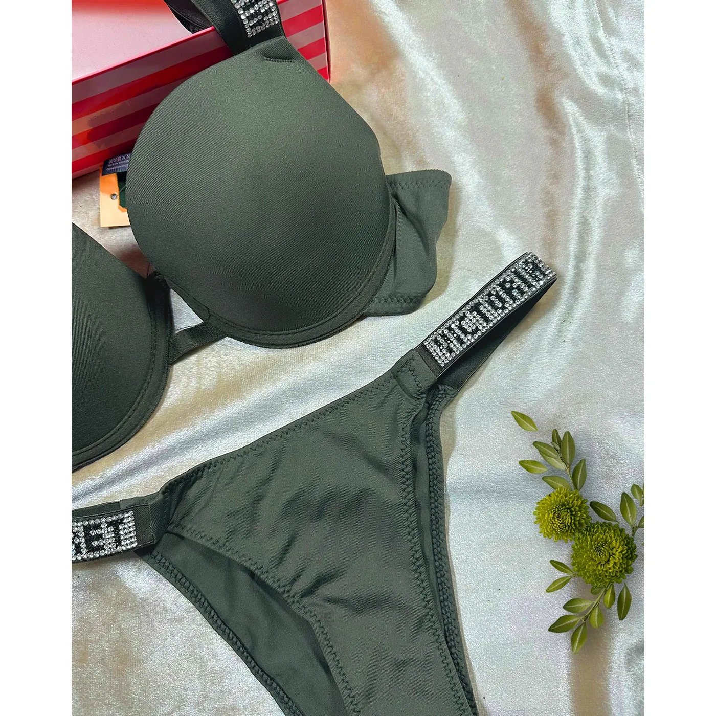 VS Dark Green Lingerie Set