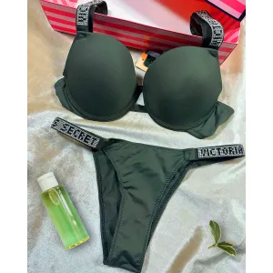 VS Dark Green Lingerie Set