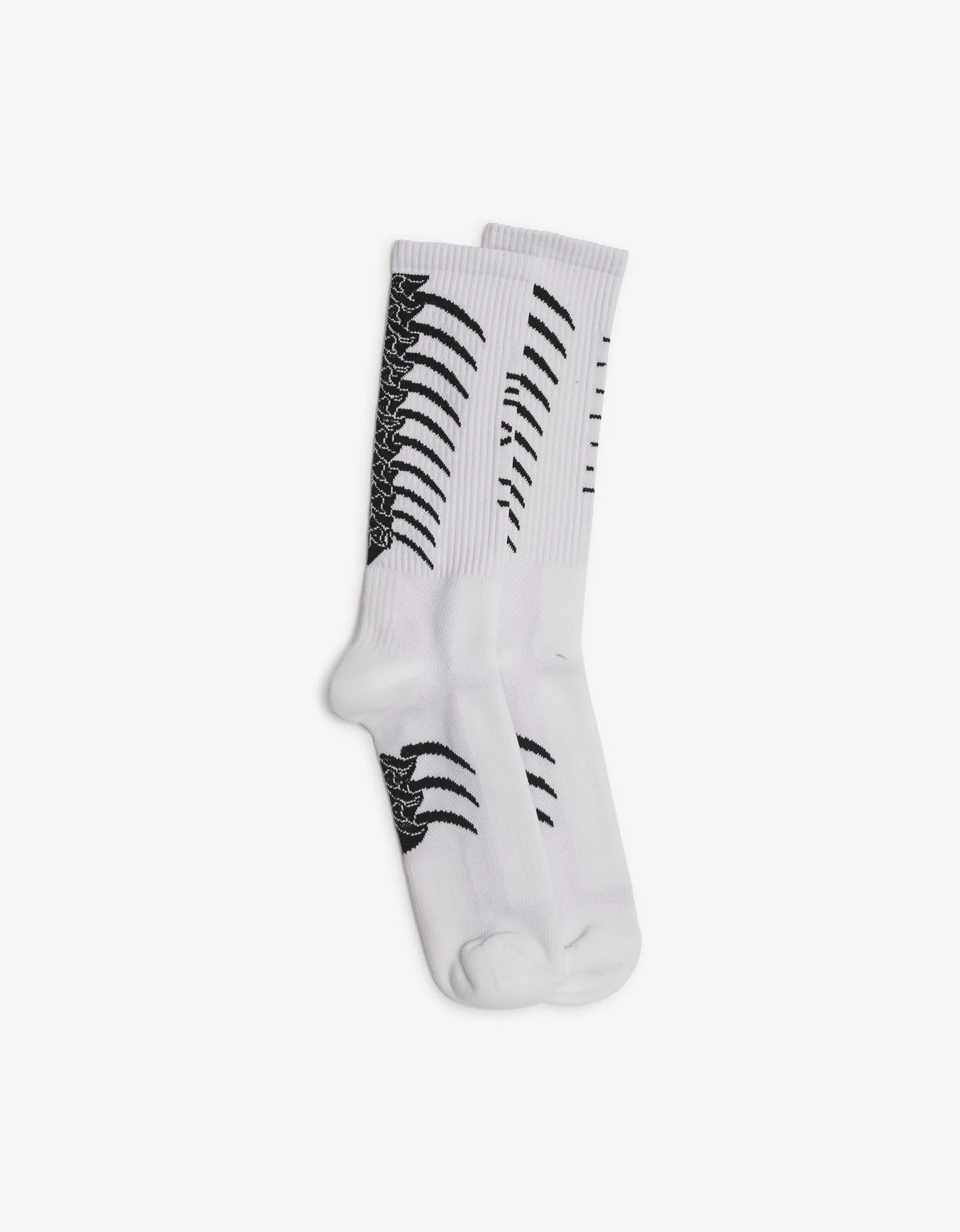 White Backbone Intarsia Socks