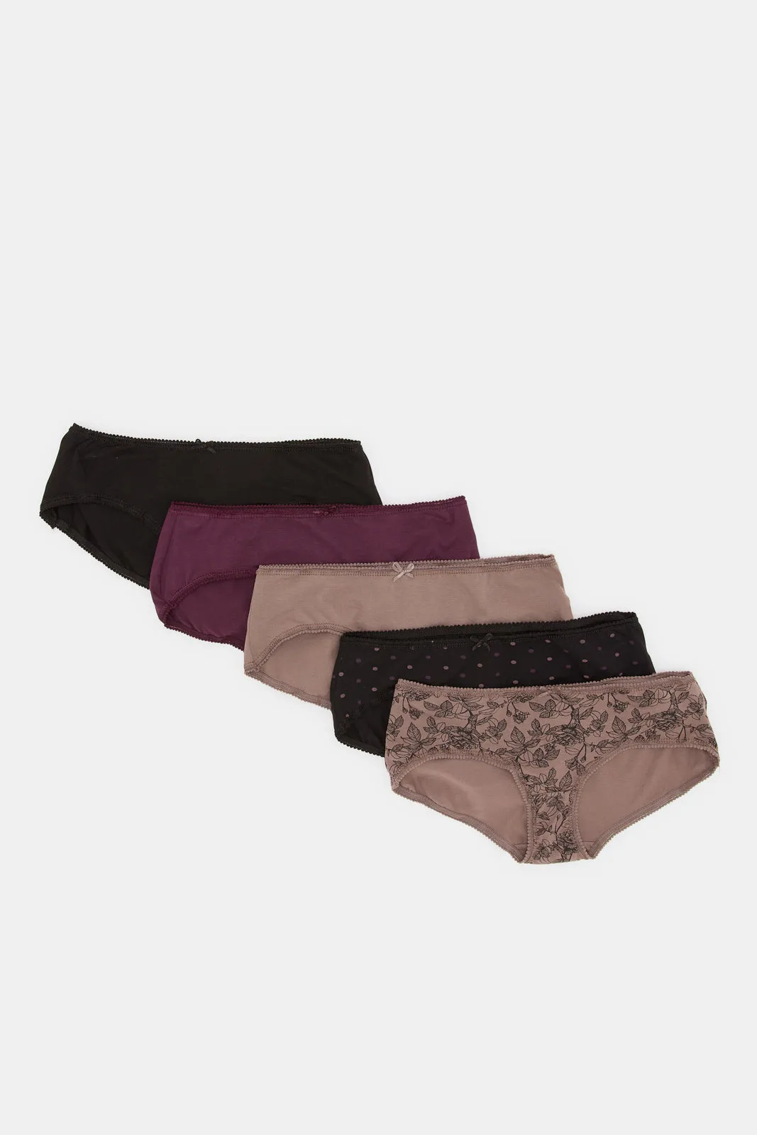 Women Assorted Printed Boyleg Brief (Pack of 5)