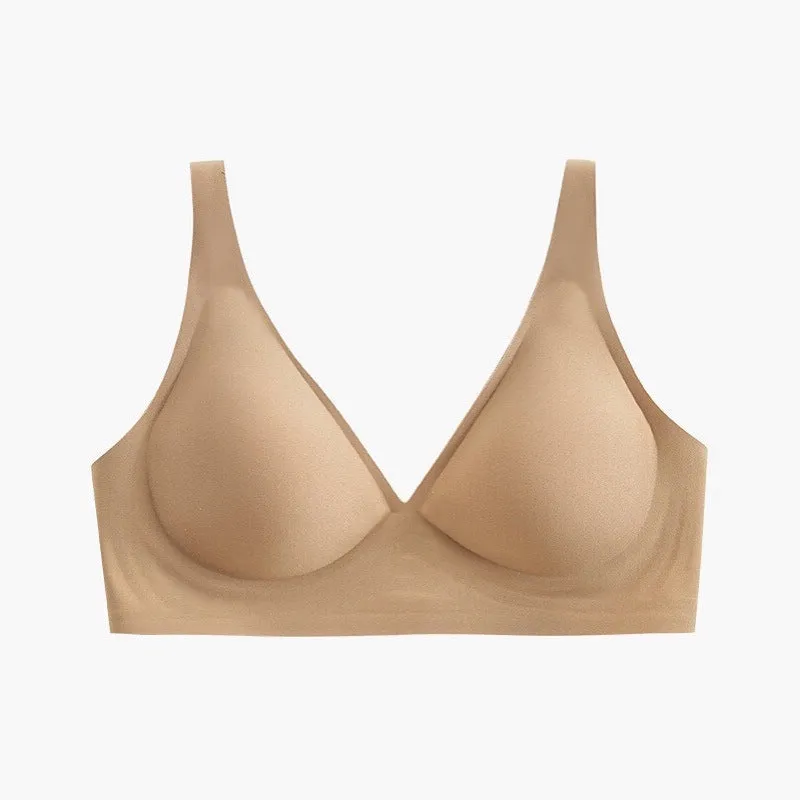 Women Comfort Basic Everyday Bra V Neck Soft